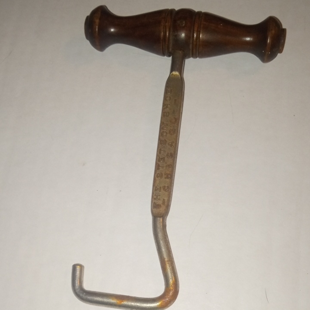 Vintage Wooden Handle Hook Tool